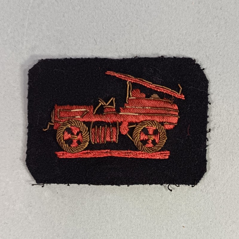 INSIGNE TISSU BRODE BREVET DE CONDUCTEUR ENGIN POMPE DU BATAILLON DES SAPEURS POMPIERS DE PARIS BSPP ANNEES 1920 1930